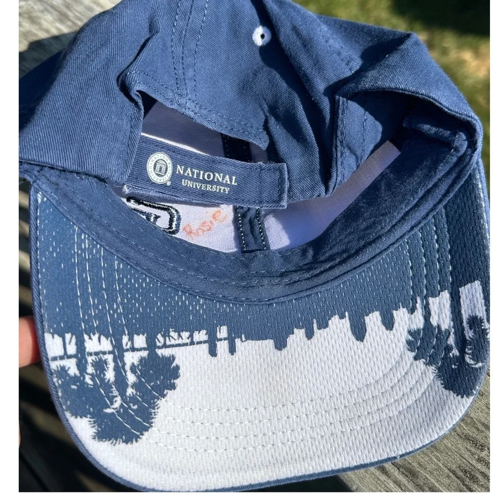 National University San Diego SD Baseball Cap Hat Navy White Adjustable Strap